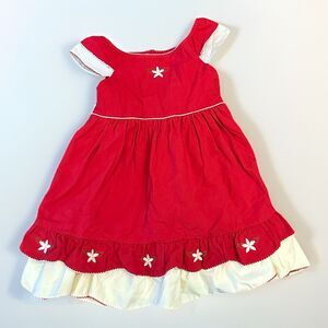 Well Dressed Wolf Size 4T Classic Cheer Red Ivory Embroidered Dress